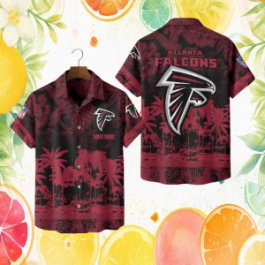 Custom Name Atlanta Falcons NFL Vintage Red & Black Hawaiian Custom Name Atlanta Falcons NFL Vintage Red & Black Hawaiian