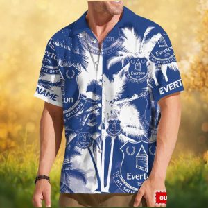 Custom Name Everton FC Nil Satis Nisi Optimum Blue Hawaiian