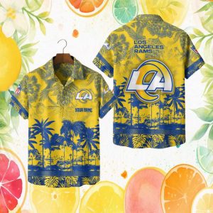 Custom Name Los Angeles Rams NFL Tropical Palm Tree Yellow Hawaiian Custom Name Los Angeles Rams NFL Tropical Palm Tree Yellow Hawaiian