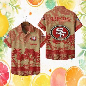 Custom Name San Francisco 49ers NFL Vintage Red Tropical Hawaiian Custom Name San Francisco 49ers NFL Vintage Red Tropical Hawaiian