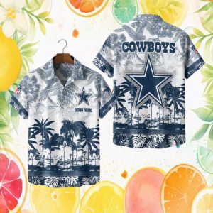 Dallas Cowboys Personalized Name Floral Tropical NFL Hawaiian Dallas Cowboys Personalized Name Floral Tropical NFL Hawaiian