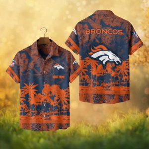 Denver Broncos Custom Name Palm Tree Pattern NFL Hawaiian