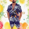 Classic Red Chopper & White Lily Dark Floral Biker Hawaiian Shirt Classic Red Chopper & White Lily Dark Floral Biker Hawaiian Shirt