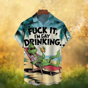 Funny Grinch “Day Drinking” Beach Vacation Hawaiian Hawaiian Shirt
