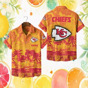 Kansas City Chiefs Personalized Name Floral NFL Hawaiian Kansas City Chiefs Personalized Name Floral NFL Hawaiian