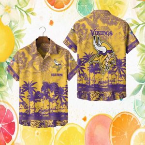 Minnesota Vikings Custom Name Tropical Sunset NFL Hawaiian Minnesota Vikings Custom Name Tropical Sunset NFL Hawaiian