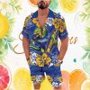 Custom Name Melbourne Storm NRL Purple Tropical Hawaiian and Shorts Custom Name Melbourne Storm NRL Purple Tropical Hawaiian and Shorts