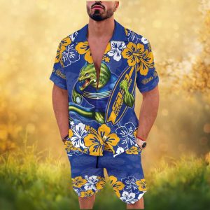 Parramatta Eels NRL Custom Name Blue & Gold Tropical Hawaiian Set