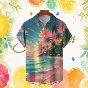 Pastel Dream Tropical Sunset Beach Hawaiian Hawaiian Shirt
