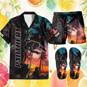 Penrith Panthers NRL Personalized Summer Aloha Hawaiian and Shorts Set Penrith Panthers NRL Personalized Summer Aloha Hawaiian and Shorts Set