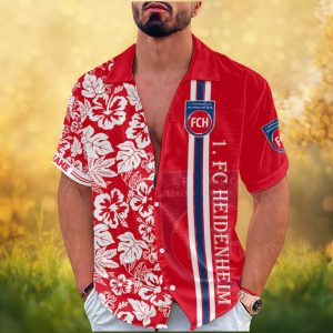 Personalized 1. FC Heidenheim 1846 Red White Floral Hawaiian