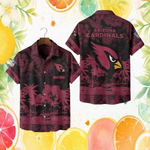 Personalized Arizona Cardinals Maroon Hawaiian Custom Name NFL Fan Gift Personalized Arizona Cardinals Maroon Hawaiian Custom Name NFL Fan Gift