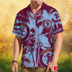 Personalized Aston Villa FC Palm Tree Pattern Summer Hawaiian