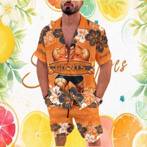 Personalized GWS Giants AFL Orange Tropical Hibiscus Beach Set Personalized GWS Giants AFL Orange Tropical Hibiscus Beach Set