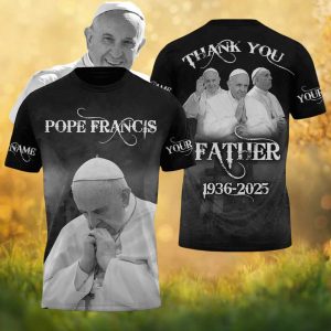 Personalized Pope Francis Memorial “Thank You Father” 1936 2025 Tribute Hawaiian