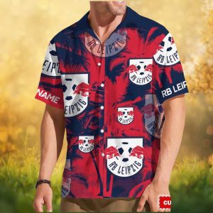Personalized RB Leipzig Football Club Tropical Navy & Red Hawaiian
