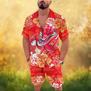 Personalized South Redcliffe Dolphins NRL Tropical Floral Hawaiian & Shorts Set
