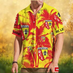 RC Lens Ligue 1 Custom Name Red & Yellow Palm Tree Tropical Hawaiian