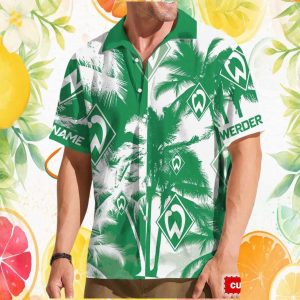 SV Werder Bremen Custom Name Green Palm Tree Tropical Football Fan Hawaiian