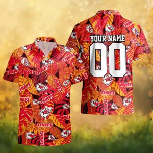 Custom Kansas City Chiefs Hawaiian Shirt Personalized Name & Number Red Tropical Beach Wear (2)