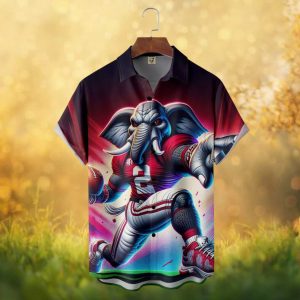 Alabama Crimson Tide Elephant Big Al Mascot Neon Football Hawaiian Shirt