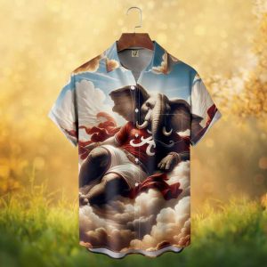 Alabama Crimson Tide “Legends in Heaven” Angelic Big Al Elephant Hawaiian Shirt