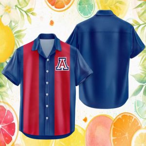 Arizona Wildcats NCAA Vertical Stripe Bowling Hawaiian Shirt