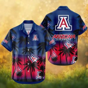 Arizona Wildcats Sunset Navy Tropical Hawaiian Shirt