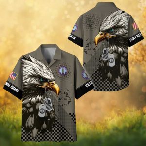 Army National Guard Veteran Eagle & Emblem Olive Drab Hawaiian Shirt