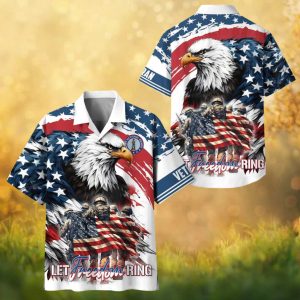 Army National Guard Veteran Let Freedom Ring Eagle Patriotic Hawaiian Shirt