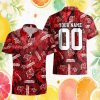 Custom Kansas City Chiefs Hawaiian Shirt Personalized Name & Number Red Tropical Beach Wear Custom Kansas City Chiefs Hawaiian Shirt Personalized Name & Number Red Tropical Beach Wear