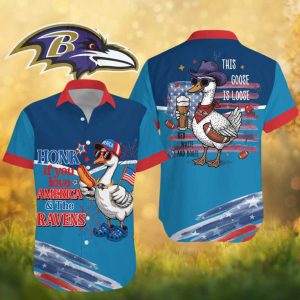 Baltimore Ravens NFL Red White and Booze Goose Hawaiian Shirt Baltimore Ravens NFL Red White and Booze Goose Hawaiian Shirt