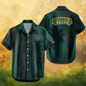 Baylor Bears Forest Green Tropical Palm Leaf NCAA Hawaiian Shirt
