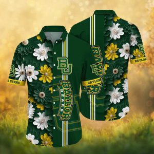 Baylor Bears NCAA Floral Hibiscus Summer Party Hawaiian Shirt Green