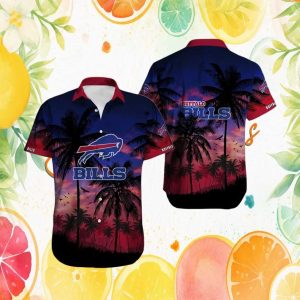 Buffalo Bills NFL Hawaiian Shirt Sunset Tropical Paradise Palm Trees Buffalo Bills NFL Hawaiian Shirt Sunset Tropical Paradise Palm Trees