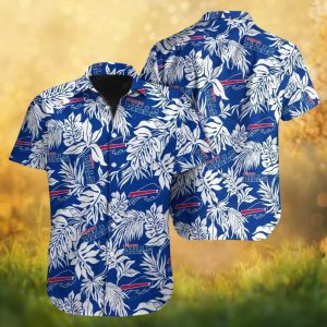 Buffalo Bills NFL White Leaf Tropical Hawaiian Shirt Buffalo Bills NFL White Leaf Tropical Hawaiian Shirt