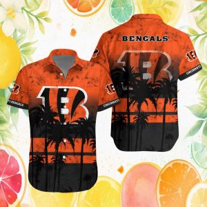 Cincinnati Bengals Vintage Tropical Palm Tree Gradient Hawaiian Shirt Cincinnati Bengals Vintage Tropical Palm Tree Gradient Hawaiian Shirt