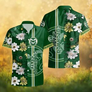Colorado State Rams Floral Bloom NCAA Aloha Hawaiian Shirt GreenWhite