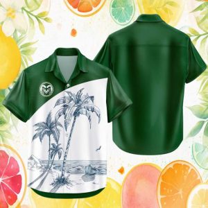 Colorado State Rams NCAA Summer Beach Dark Green Hawaiian Shirt