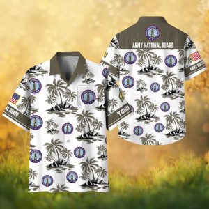 Custom Army National Guard Tropical Palm Tree Military Hawaiian Shirt