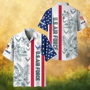Custom U.S. Air Force Wings Logo Floral Military Hawaiian Shirt