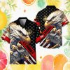 Custom U.S. Veteran Eagle American Flag Woodland Camo Hawaiian Shirt Custom U.S. Veteran Eagle American Flag Woodland Camo Hawaiian Shirt