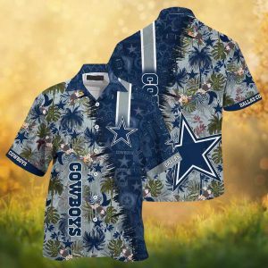 Dallas Cowboys NFL Split Pattern Palm Tree Hawaiian Shirt Dallas Cowboys NFL Split Pattern Palm Tree Hawaiian Shirt