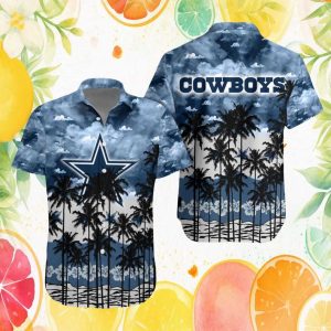 Dallas Cowboys Tropical Floral Cloud Pattern Summer Hawaiian Shirt Dallas Cowboys Tropical Floral Cloud Pattern Summer Hawaiian Shirt