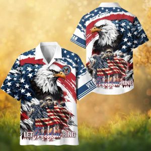 Department of Veterans Affairs Let Freedom Ring Eagle Patriotic Hawaiian Shirt