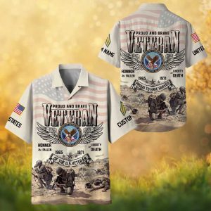 Department of Veterans Affairs Proud To Have Served Custom Name Military Hawaiian Shirt