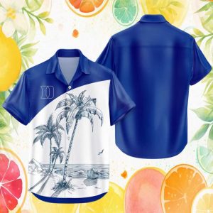 Duke Blue Devils NCAA Tropical Island Blue & White Hawaiian Shirt