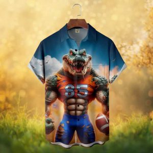 Florida Gators Shredded Gator Mascot #85 Power Hawaiian Shirt
