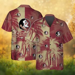 Florida State Seminoles NCAA Maroon & Gold Palm Hawaiian Shirt