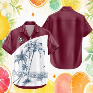 Florida State Seminoles NCAA Summer Tropical Maroon Hawaiian Shirt
